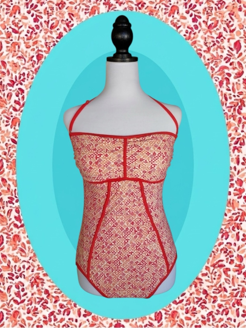Marc by Marc Jacobs NWT Retro Mod Indie Geometric Floral One Piece Swimsuit XL
